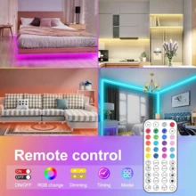 HBOWMDJIA 3ft-100ft Smart RGB LED Strip Lights With Remote Control And App Control, Music Sync, Timer, Multiple Colors, Easy To Install, LED Lights For Bedroom Living Room Decor, Game Room Decor, TV Background, Bar Decor, Ceiling Lighting, New Year Party Decor - 彩色 - 查看 5