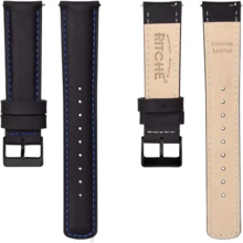 Local Delivery- Christmas Gift Quick Release Leather Watch Bands Genuine Watch Straps For Men Women Top Grain Leather Watch Strap, White Elephant Gifts, Stocking Stuffers For Men, Father's Day Gifts - 藍色和黑色 - 查看 3