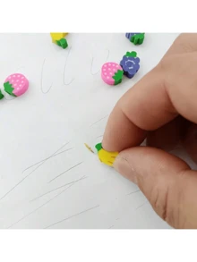 60pcs/Set Random Style Bagged Cartoon Fruit, Animal, Heart Shaped Mini Erasers, Creative Stationery School Supplies,Back To School