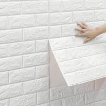 10 Stück/1 Stück 3D Wandfliesen Aufkleber, einfach aufzukleben und abzuziehen, rein weißer rechteckiger selbstklebender wasserfester Wandaufkleber, einfach zu reinigen und frei zuzuschneiden, geeignet für Küche, Wohnzimmer, Badezimmer, Flur Tapete, Raumdekoration, Wanddekoration