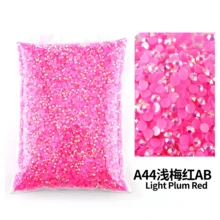 散装批发 2-6 毫米果冻 AB 树脂非热修复水钻 平底塑料水晶 闪粉 大包装宝石 - 彩色 - 查看 12