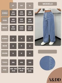 Women's Casual Low-Waisted Wide-Leg Pants - Baby Blue - View 7
