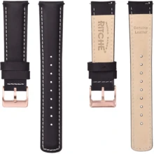 Local Delivery- Christmas Gift Quick Release Leather Watch Bands Genuine Watch Straps For Men Women Top Grain Leather Watch Strap, White Elephant Gifts, Stocking Stuffers For Men, Father's Day Gifts - Blue & Silver - 查看 3