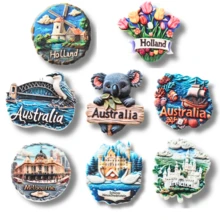 1pc 澳大利亚考拉冰箱贴、澳大利亚笑翠鸟冰箱贴、澳大利亚海洋冰箱贴、爱尔兰风景冰箱贴、荷兰风景冰箱贴、荷兰风车冰箱贴、郁金香冰箱贴、四叶草冰箱贴、三叶草冰箱贴、彩色冰箱贴、彩色家居装饰最佳 - 多色 - 查看 3