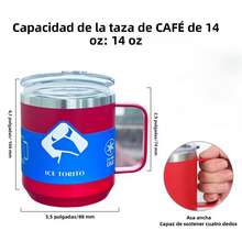 Termo para Café de Doble de Acero Inoxidable 400ml, Termo Taza Térmica para Café con Tapa Hermética y Pajita Telescópica, Taza Termica Frio y Caliente Portátil Vaso Viaje para Café, Té y Agua(Rojo) - Rojo - Ver 4