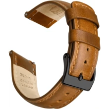 Local Delivery- Christmas Gift Quick Release Leather Watch Bands Genuine Watch Straps For Men Women Top Grain Leather Watch Strap, White Elephant Gifts, Stocking Stuffers For Men, Father's Day Gifts - Toffee Brown & Black - 查看 1