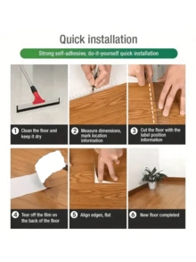 10 件 40x15 厘米可剥离粘性地板贴纸，PVC 木纹地板贴纸，家具地板装饰，适用于卧室、厨房、客厅和酒店