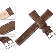 Local Delivery- Christmas Gift Quick Release Leather Watch Bands Genuine Watch Straps For Men Women Top Grain Leather Watch Strap, White Elephant Gifts, Stocking Stuffers For Men, Father's Day Gifts - Espresso Brown & Black - 查看 3