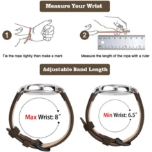 Local Delivery- Christmas Gift Quick Release Leather Watch Bands Genuine Watch Straps For Men Women Top Grain Leather Watch Strap, White Elephant Gifts, Stocking Stuffers For Men, Father's Day Gifts - Dark Coffee & Khaki & Silver - 查看 5