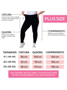 Kit 2 Calça Legging Plus Feminina Academia Suplex Atacado