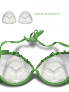 1pair Women Invisible Padding Magic Bra Inserts Bra, Bikini Breast Petals, Thickened Chest Pad Insert,Breast Push Up Pads, Swimsuit Silicone Bra Pad, Waterproof Pad, Daily Wear - Clear - View 5