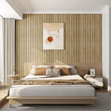 45pcs/Roll Grey Self-Adhesive Waterproof Faux Wood Grain Wallpaper, Easy Removable, Suitable For Modern Simple Home Decor, Living Room Wall Sticker Wall Paper Wall Stickers Room Decor Wall Decor Kitchen Bedroom Living Room Decor - Beige - View 4