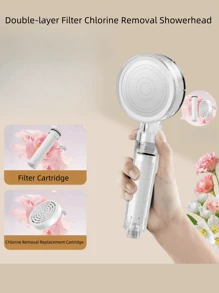 1 Piece Handheld Shower Head, Double-Layer Chlorine Removal Filter Shower, Strong Multiple Filtration, Healthy Water Use, Large Flow Boosting Bath Showerhead. Optional Shower Tube/Shower Bracket Bathroom Accessories, Full Bathroom Set, Home Bathroom Decor.