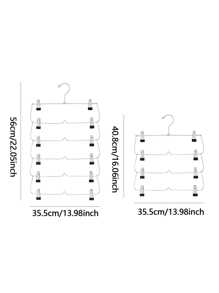 1pc 4/6-Tier Metal Skirt Pants Clips Pants Rack,Super Hanger 4/6-Tier Skirt Pants Shorts Hangers With Adjustable Clips Space Saving No Slip 12 Clips Clothing Storage Metal Skirt Rack Clothes Hangers,Multi-Function Storage Hanger