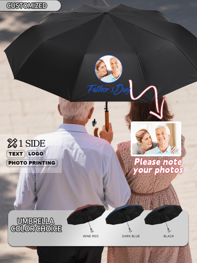 [Mindestbestellmenge 1 Stück] [Vatertags-Geschenkschirm] "Ich liebe Daddy" personalisierter Doppelnutzungsschirm, personalisierter Namensdruck, windfester und regenbeständiger Geschäftsschirm, erhältlich in Burgunderrot, Marine und Schwarz