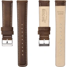 Local Delivery- Christmas Gift Quick Release Leather Watch Bands Genuine Watch Straps For Men Women Top Grain Leather Watch Strap, White Elephant Gifts, Stocking Stuffers For Men, Father's Day Gifts - Espresso Brown & Black - 查看 4