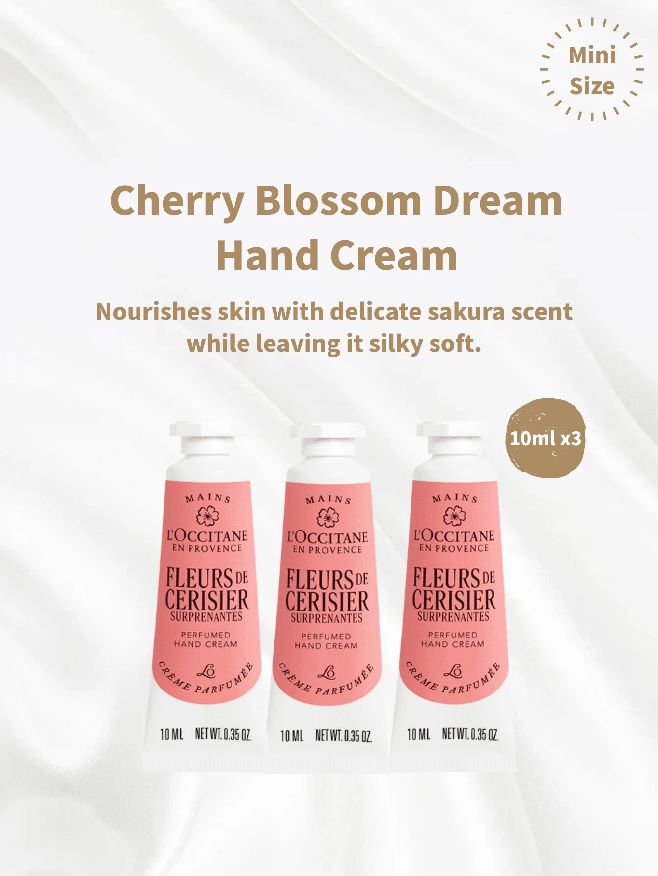 L'Occitane Occitane Cherry Blossom Hand Cream Sample 10ml + Occitane Shea Butter Hand Cream Sample 10ml + Occitane Cherry Blossom Hand Cream Sample - Dreamy Sakura*3 - View 1