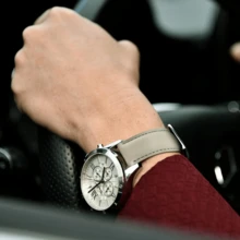 Local Delivery- Christmas Gift Quick Release Leather Watch Bands Genuine Watch Straps For Men Women Top Grain Leather Watch Strap, White Elephant Gifts, Stocking Stuffers For Men, Father's Day Gifts - 灰色和銀色 - 查看 2