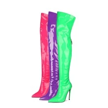 Women Over-The-Knee Boots - Purple - View 4