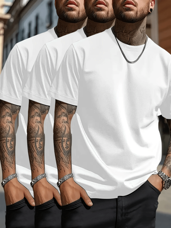 3 Stücke/Set Herren Sommer Rundhals Kurzarm T-Shirts, geeignet für Freizeitbekleidung Outdoor