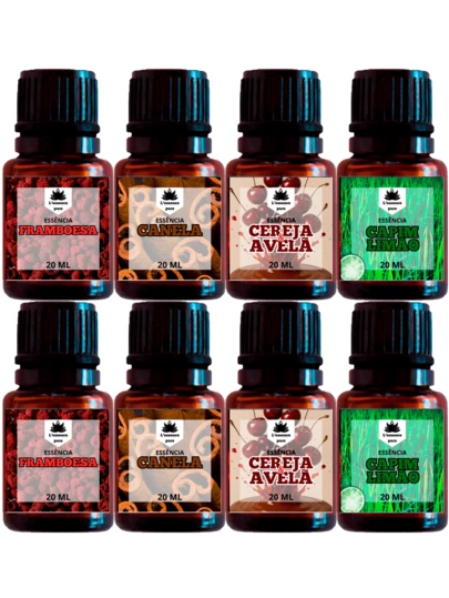 Kit com 8 ou 4 Essências Hidrossolúveis 20ML | Usem em Difusores e Umidificadores | Ideal para Ambientes Pequenos e Fechados
