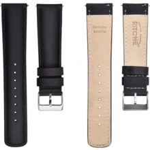 Local Delivery- Christmas Gift Quick Release Leather Watch Bands Genuine Watch Straps For Men Women Top Grain Leather Watch Strap, White Elephant Gifts, Stocking Stuffers For Men, Father's Day Gifts - Black & Red & Silver - 查看 2