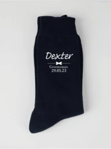 1 Pc Wedding Party Socks,Groomsmen Gifts,Custom Groomsmen Socks,Personalized Men Socks,Best Man Socks For Him,/Groom Socks - Multicolor - View 2