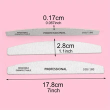5pcs/10pcs Professional Nail File Sandpaper Strong Thick 100/180 Nail Files Buffer For Manicure Sanding Half Moon Lime Tools