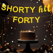 40th Birthday Decorations Women Men Birthday Party Decor Sign Funny Banner 40th Bday Party Supplies Shorty Hit Forty Birthday Banner Party Decoration - View 6