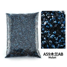 散装批发 2-6 毫米果冻 AB 树脂非热修复水钻 平底塑料水晶 闪粉 大包装宝石 - 彩色 - 查看 51