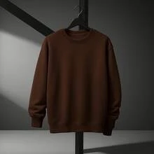 Blusa de Moletom Casaco Unissex Liso sem estampa Gola redonda Manga comprida 100% confortável