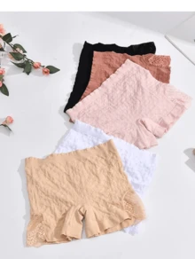 paquete 6 licra unitalla con encaje sexy con puente de algodón cómodos de uso diario dama colores surtidos blumen - Multicolor - Ver 4