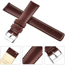 Local Delivery- Christmas Gift Quick Release Leather Watch Bands Genuine Watch Straps For Men Women Top Grain Leather Watch Strap, White Elephant Gifts, Stocking Stuffers For Men, Father's Day Gifts - 黑色,白色和黑色 - 查看 4
