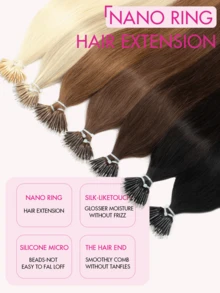纳米环接发 真人发丝隐形纳米环接发 直发纳米珠接发 50S 冷熔接发 增加发量 - 彩色 - 查看 4