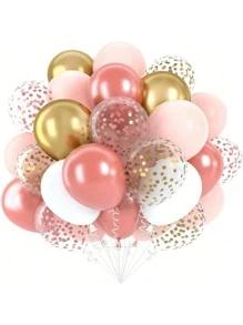Set da 30/50 palloncini da 10 pollici/12 pollici in oro rosa e pieni di coriandoli, adatti per matrimoni a tema, lauree, compleanni, matrimoni, fidanzamenti, cerimonie di apertura scolastica, addii al nubilato, decorazioni con palloncini, feste con palloncini, sfondi per foto, eventi all'aperto, accessori per foto