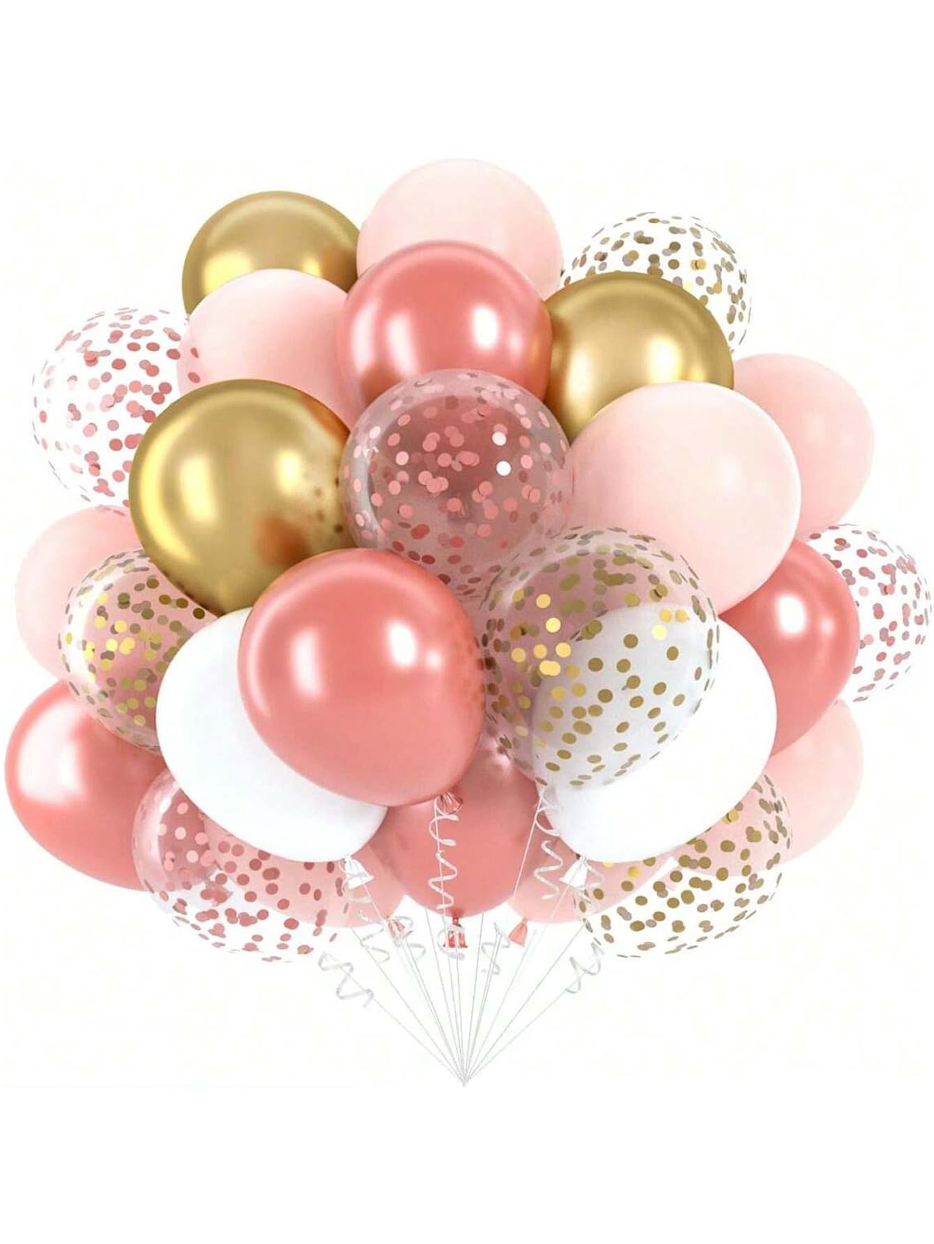 Set da 30/50 palloncini da 10 pollici/12 pollici in oro rosa e pieni di coriandoli, adatti per matrimoni a tema, lauree, compleanni, matrimoni, fidanzamenti, cerimonie di apertura scolastica, addii al nubilato, decorazioni con palloncini, feste con palloncini, sfondi per foto, eventi all'aperto, accessori per foto