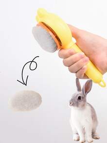 1 件小动物兔毛刷、龙猫梳、按摩顺毛针梳宠物梳、仓鼠梳、猫梳、狗梳，帮助宠物去除浮毛和毛结（颜色随机）