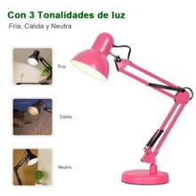 Lámpara De Escritorio DAPON Metal 360° Grados Ergonómico - Rosa - Ver 7