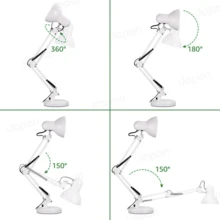 Lámpara De Escritorio DAPON Metal 360° Grados Ergonómico - Blanco - Ver 7