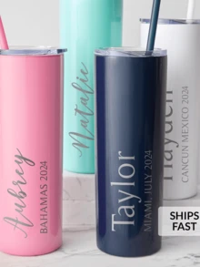 Personalized Name Tumbler With Straw, 20oz Stainless Steel Insulated Tumbler- Double Wall Lid, Bridesmaid Gift, Custom Tumbler, Gift For Mom, Sorority Gift, Mother's Day Gift, Graduation Gift, Photo Tumbler, Gift For Her, Gift For Dad, Birthday Gift - Multicolor - View 6