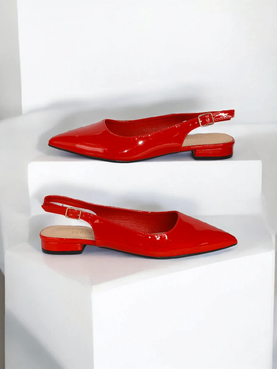 Plus Size Fashionable Comfortable Pointed Toe Low Heel Shoes For Women - Red - View 1