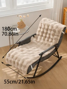 1 件一体式人造毛皮沙发套，带绑带，可机洗，柔软舒适，适合单人躺椅、双人沙发或摇椅