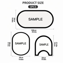 1/3 件套复古花卉图案浴室垫套装,防滑吸水硅胶地毯,卫生间 U 型地毯和手巾垫,2.5 毫米厚度,适合返校入口装饰浴室厨房装饰 - 黑色繁殖 - 查看 9