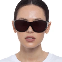Y2k Oversized Sunglasses Women For Men Luxury Brand Designer Vintage Sunglasses Popular Punk Sport Goggle Outdoor Shades UV400 - 灰色 透明 灰黑色 - 查看 2