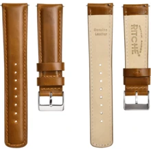 Local Delivery- Christmas Gift Quick Release Leather Watch Bands Genuine Watch Straps For Men Women Top Grain Leather Watch Strap, White Elephant Gifts, Stocking Stuffers For Men, Father's Day Gifts - Toffee Brown & Silver - 查看 2