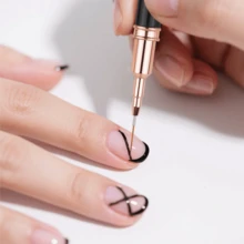 5 件套黑色法式美甲绘画刷套装，包括指甲线刷和 UV 凝胶指甲刷 - 绘画设计刷、美甲条纹刷，用于精细的指甲绘画，适合初学者和专业美甲沙龙 - 彩色 - 查看 5