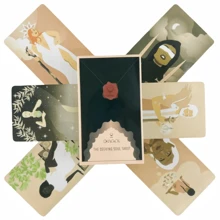 Mystic Seeker's Collection: Premium Black & Red Wax-Sealed Tarot Deck Featuring "The Sun" Archetype For Winter Solstice Divination