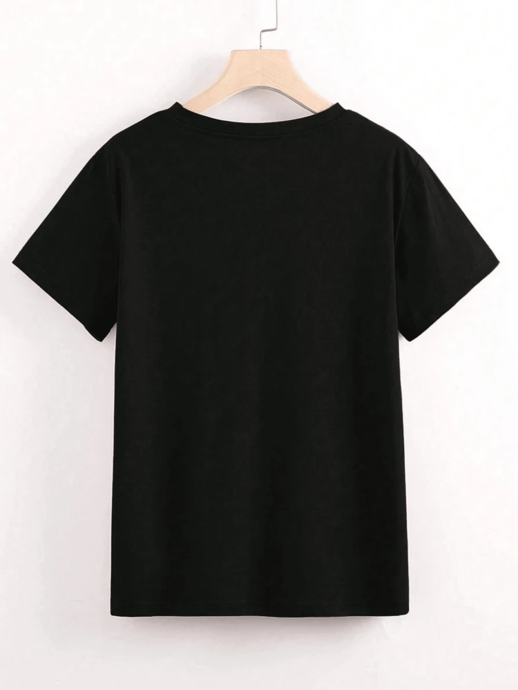 Plus Size T-Shirts - màu đen - Xem 2
