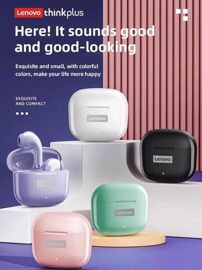  Lenovo LP40 Pro TWS Wireless Bluetooth V5.1 Earphones In-Ear Sport Headphones Waterproof Noise Reduction Earbuds Chinese Packaging Chinese Manual