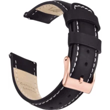 Local Delivery- Christmas Gift Quick Release Leather Watch Bands Genuine Watch Straps For Men Women Top Grain Leather Watch Strap, White Elephant Gifts, Stocking Stuffers For Men, Father's Day Gifts - Black & White & Rose Gold - 查看 1